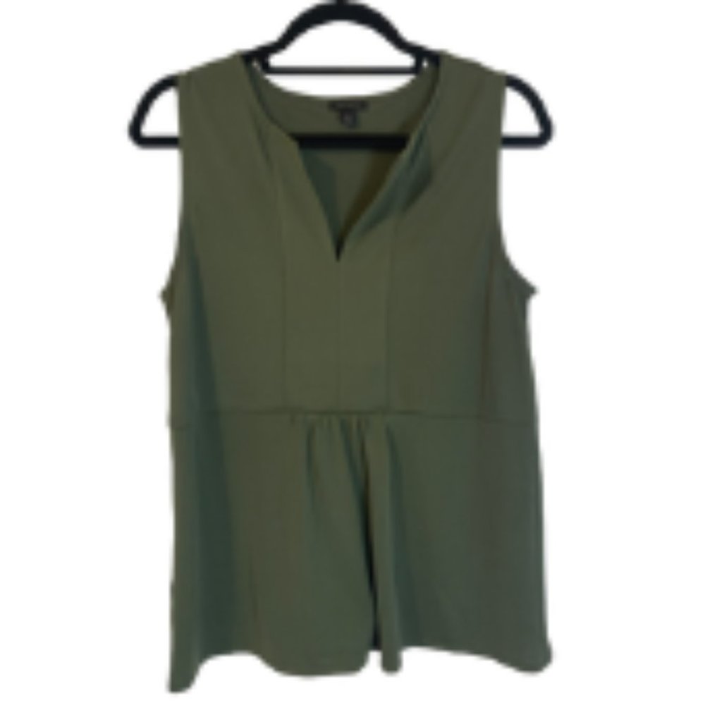 Ann Taylor Olive Green Work Blouse